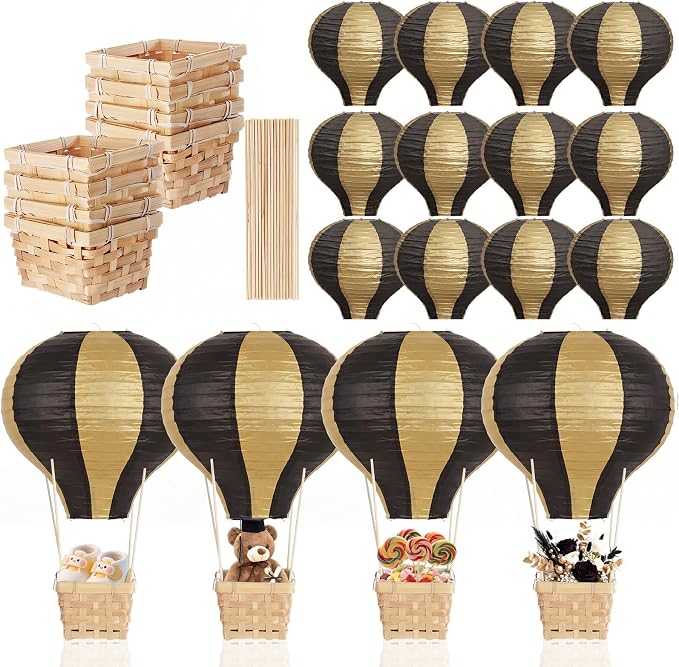 Meooeck 8 Sets Hot Air Balloon Tables Centerpieces, 11.8'' Paper Lantern Party by Meooeck