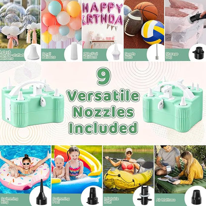 4-in-1 Electric Balloon Pump for All Balloons, Portable Dual Nozzle 600W Air - Image 5