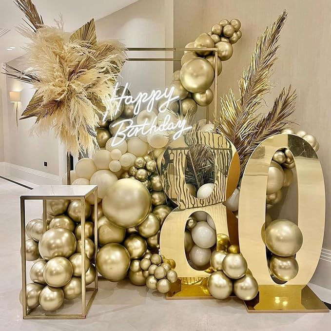 Jobkoo Metallic Gold Balloons, 12Inch Chrome Light Gold Balloons 30Pcs - Image 4