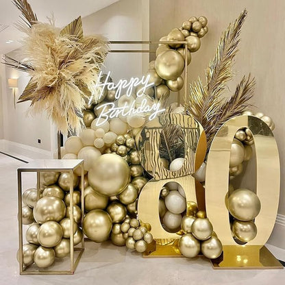 Jobkoo Metallic Gold Balloons, 12Inch Chrome Light Gold Balloons 30Pcs - Image 4