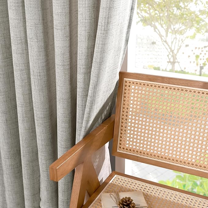 YoungsTex Short Linen Curtains 40 Inches Long, Dark Grey Drapes Light Filtering - Image 7