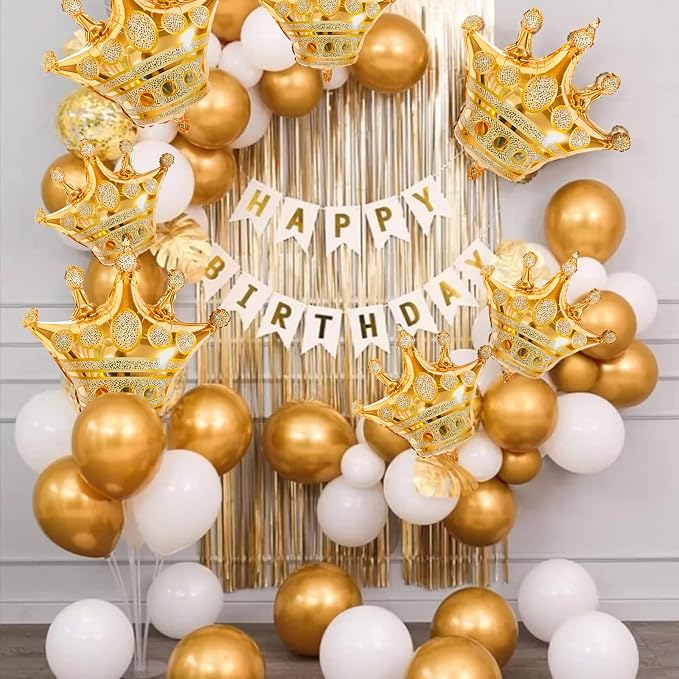 HILAVO Crown Balloons, Large Gold Foil Crown Balloons Gold Crowns Decoration - Image 5