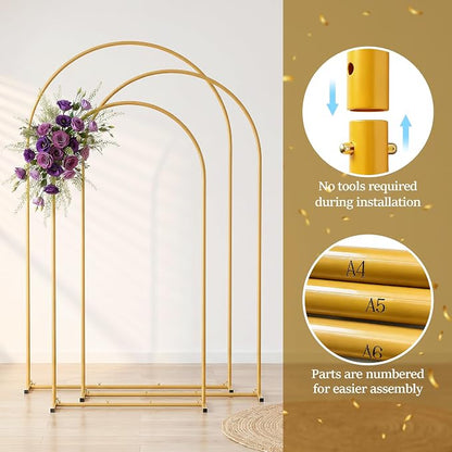 Metal Arch Backdrop Stand 3 Set, Party Decor - Image 2