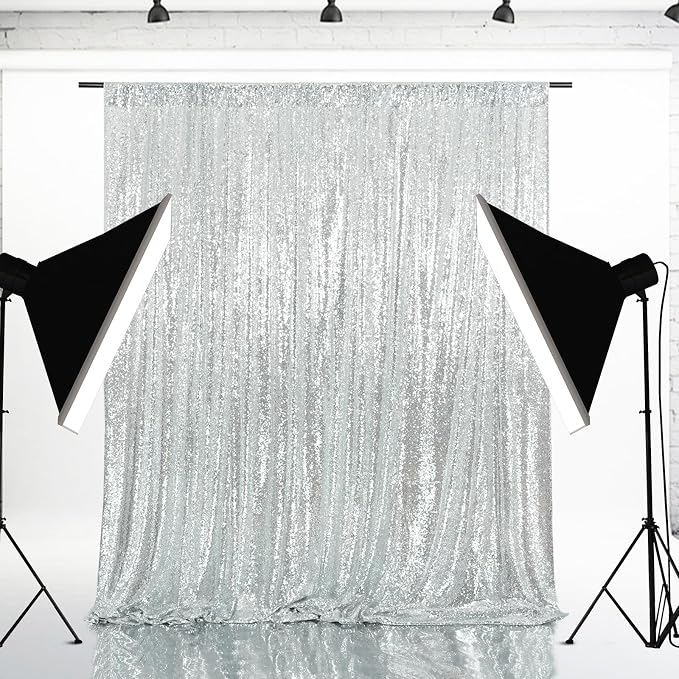 Eternal Beauty Silver 3mm Sequin Backdrop 20x10 Ft - Image 7