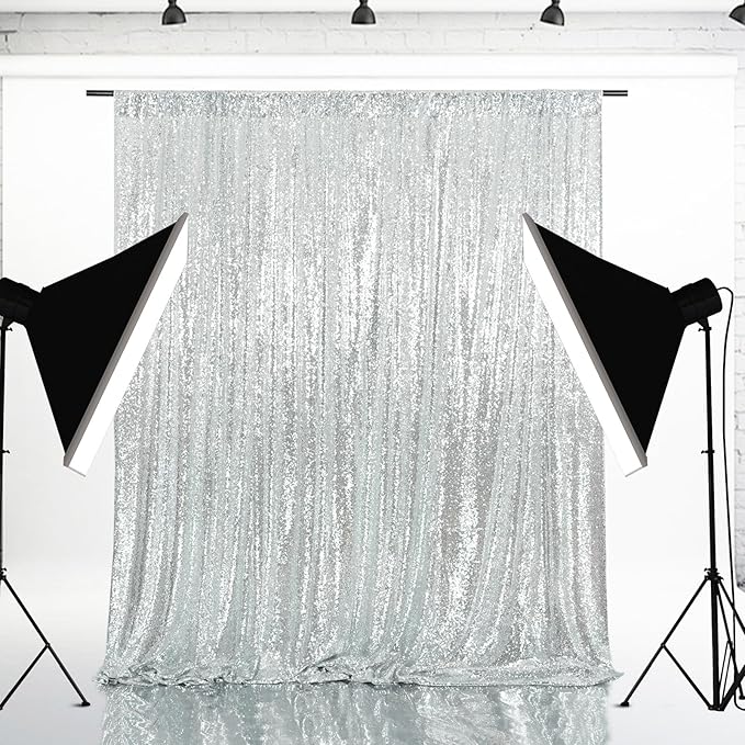 Eternal Beauty Silver 3mm Sequin Backdrop 4x6 Ft - Image 6