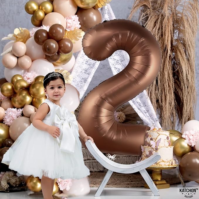 KatchOn Black Number 2 Balloon 40 Inch 2nd Birthday Decorations - Image 3