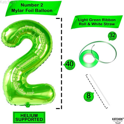 KatchOn Light Green 2 Balloon Number 40 Inch | Green Number 2 Balloon - Image 4