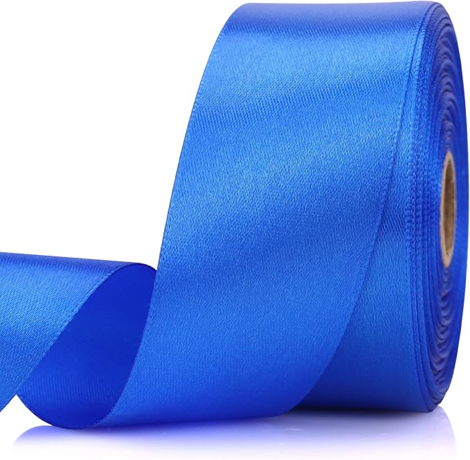 1-1/2 Inch 30 Yards Blue Solid Satin Ribbon by Unknown