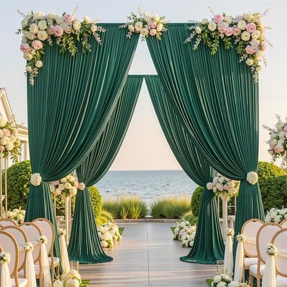 20×12ft Wrinkle Free Hunter Green Backdrop Curtain - Image 3