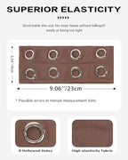 Grommet Headband for Women, Plus Brown 23cm Hollow Out Elastic Hair Band, Eyelets Punk Grunge Stylish Hairband