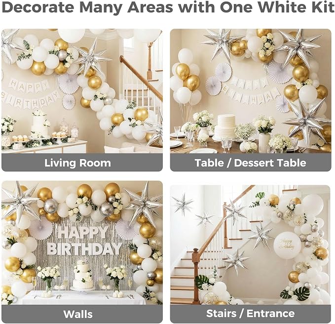 LovesTown 72PCS Silver Starburst Balloons, Foil Balloons Magic Star Spike - Image 6