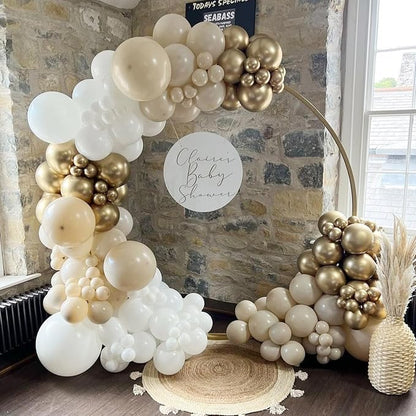 White Sand Gold Balloon Garland Arch Kit - Image 5