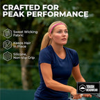 Tough Headwear Athletic Headband Set - Thin Headbands for Women - Elastic Sport Hair Bands Men - Skinny Sports Hairbands - Non Slip Athletic Head Bands for Sports - Black