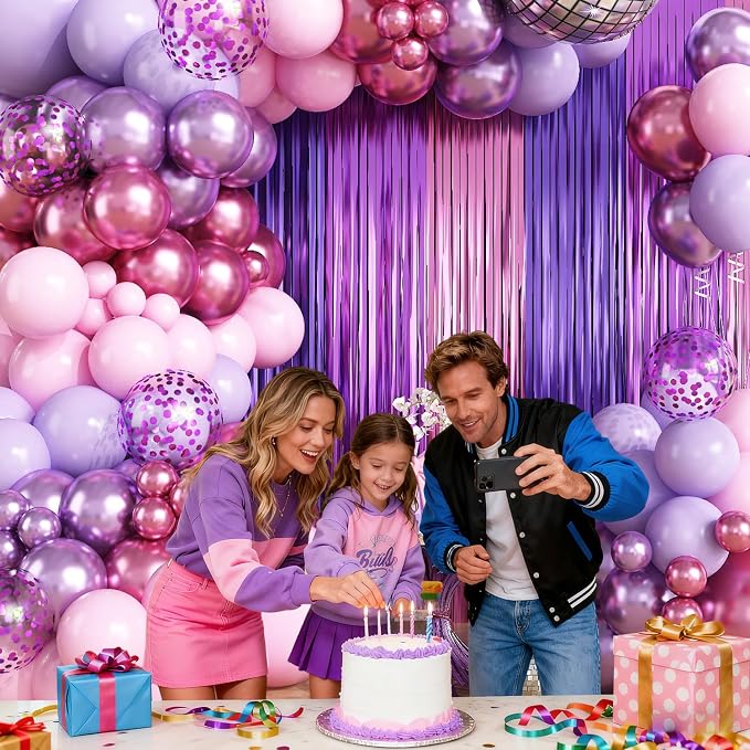 Purple Pink Balloon Arch Garland Kit Birthday Party Decorations | Purple Pink - Image 6