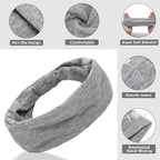 Cobahom 6Pcs Wide Headbands for Women Non Slip Soft Fabric Hair Wrap Boho Head Bands Elastic Sport Hair Bands for Workout Yoga Running (Neutral Color)