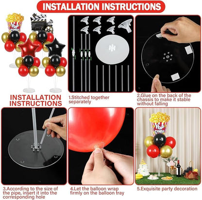 4 Sets Movie Night Party Balloons Stand Kit - Image 3