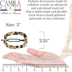 Camila Paris CP2802 French Hair Barrette Clip for Women, Handmade, Flow, Slide-in Metal-Free Closure, Strong Hold Grip Hair Clips for Girls, No Slip Durable Styling Hair Accessories, Made in France