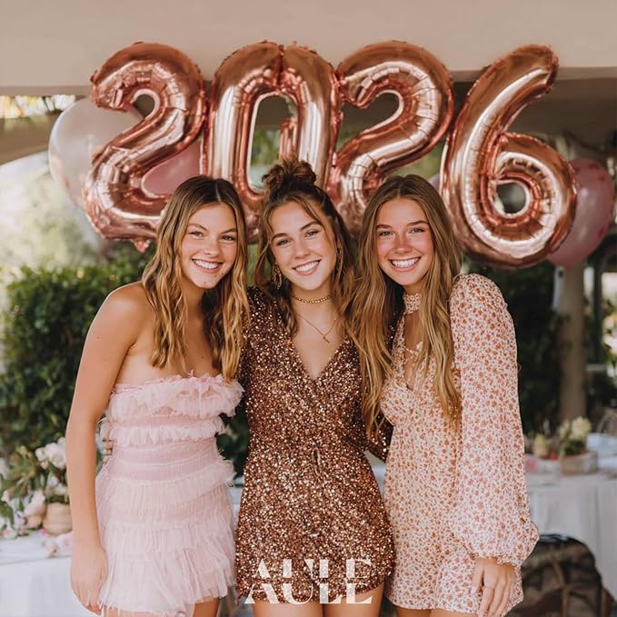 AULE 40 Inch Rose Gold 2 Balloon Number Foil 0-9 Birthday Big Numbers | - Image 4