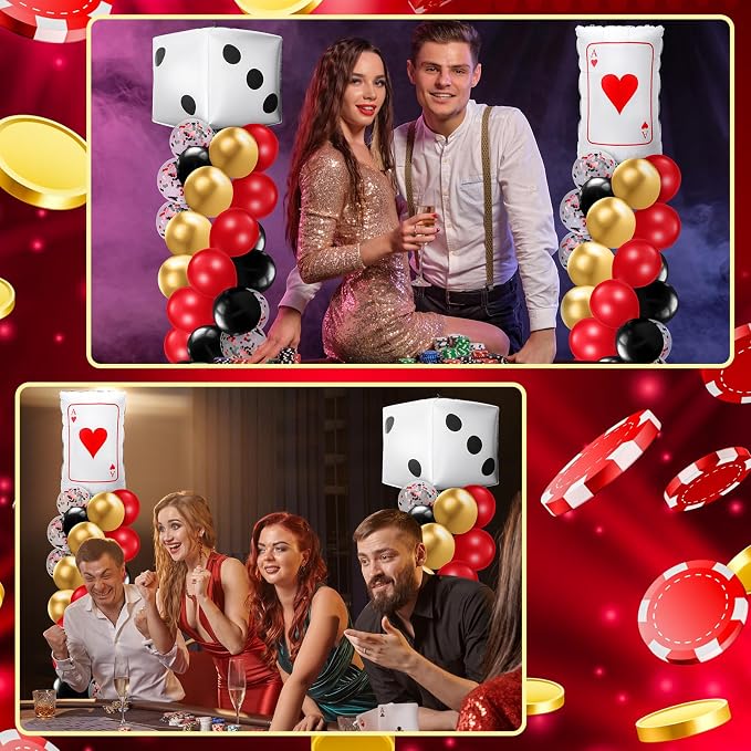 Kasyat 2 Set Casino Balloon Column Stand Kit Adjustable Red Black Gold Dice - Image 7