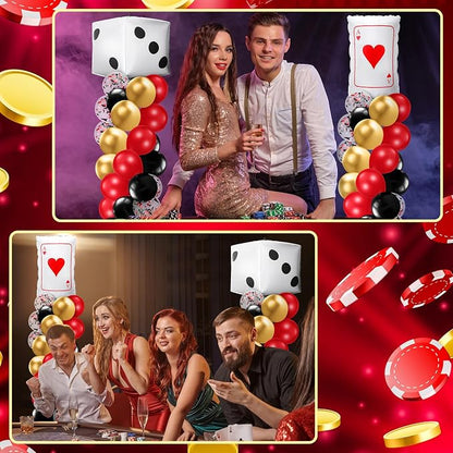 Kasyat 2 Set Casino Balloon Column Stand Kit Adjustable Red Black Gold Dice - Image 7