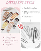 6 PCS French Hair Pins for Women, U-Shaped Hair Forks Stick for Bun Updo Chignons & French Twists, Strong Hold 3 Internal Teeth Hair Chopsticks Styling Accessories