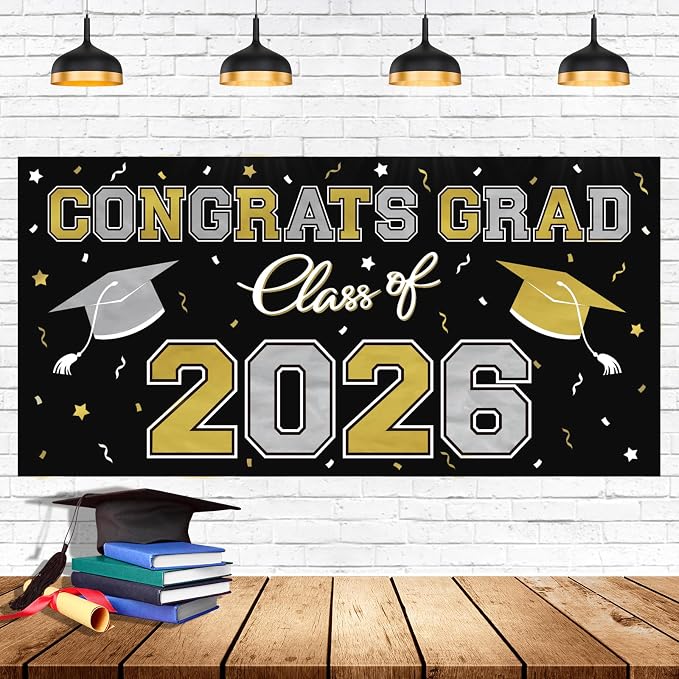 2026 Graduation Party Plastic Backdrop by Gatherfun