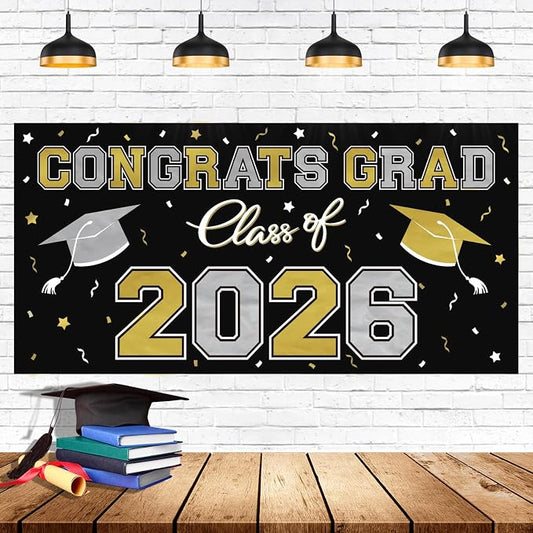 2026 Graduation Party Plastic Backdrop by Gatherfun