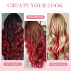 GOO GOO Tape in Hair Extensions Human Hair, Red, 16inch 25g 10pcs, Colored Tape ins Human Hair Extensions, Silky&Soft Invisible Tape Ins, Hair Highlighted for Party