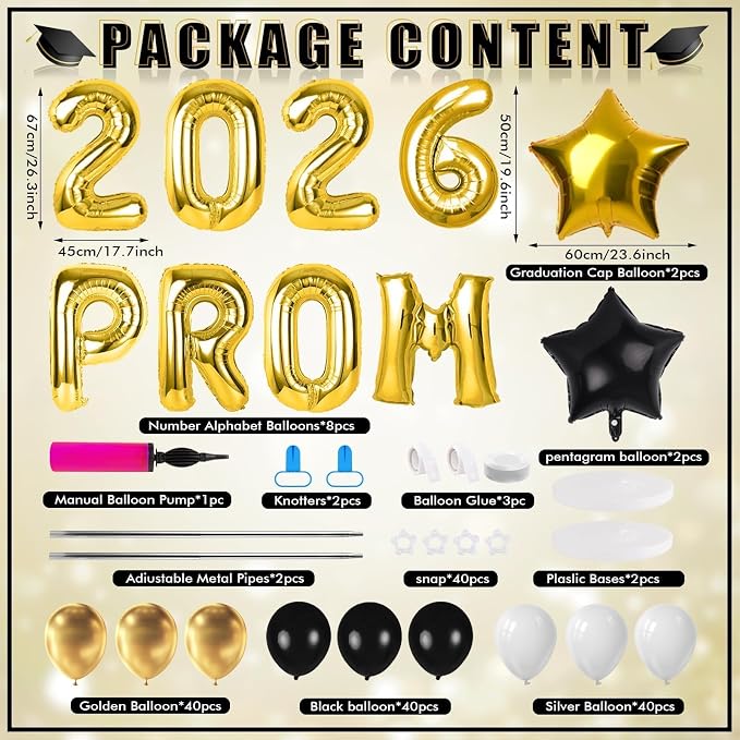 2 Sets Black Gold Balloon Column Stand Kit - Image 3