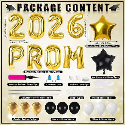 2 Sets Black Gold Balloon Column Stand Kit - Image 3
