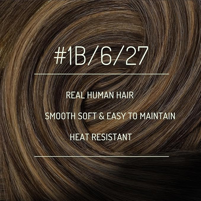 RUNATURE Clip in Hair Extensions Real Human Hair, Balayage Black to Blonde Clip in Extensions, Real Human Hair Clip in Extensions, Easy to Install, Soft Remy Natural Hair, 20 Inch 120g 7pcs