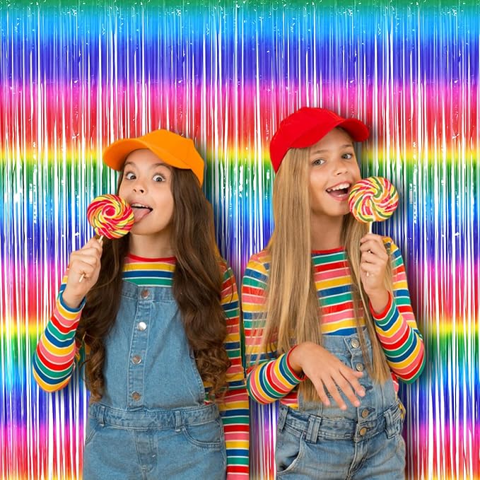 BRAVESHINE Colorful Streamers Fringe Backdrop 80s 90s Party Decorations | 2 - Image 8