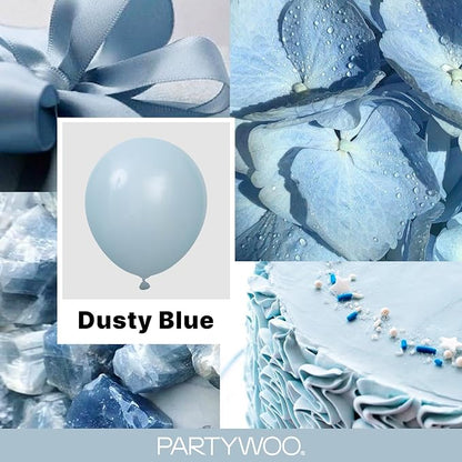 PartyWoo Dusty Blue Balloons 152pcs Different Sizes of 18 12 10 5 Inch Light - Image 2