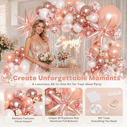 KARLURE Rose Gold Balloons Arch Kit - Image 4