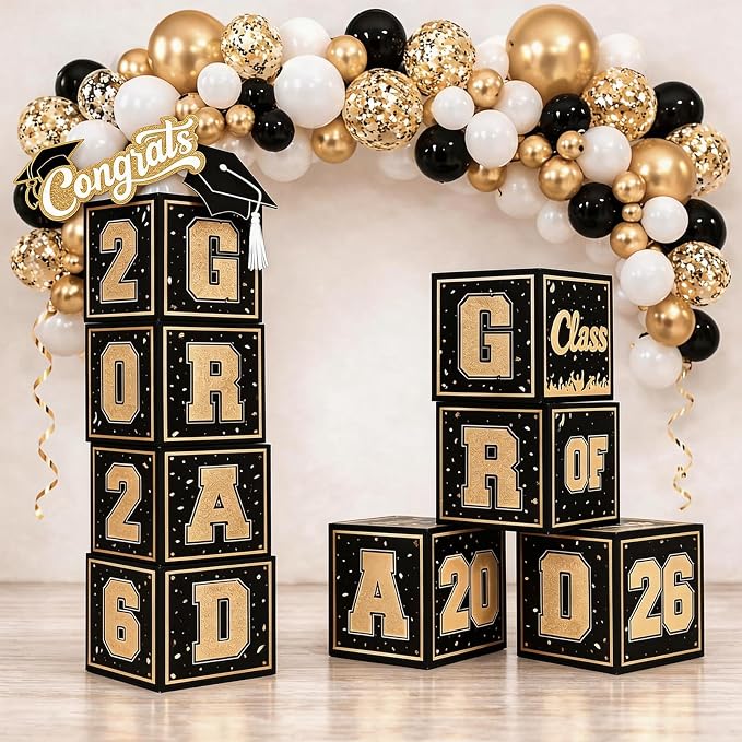 Black Gold Graduation Decorations 2026 - Image 8