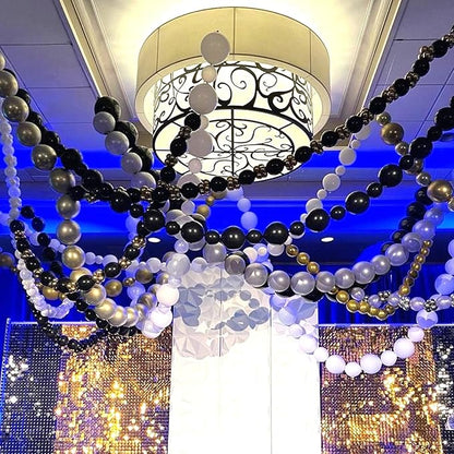 Black and Silver Linking Balloons, Quick Linked Balloon - Image 5