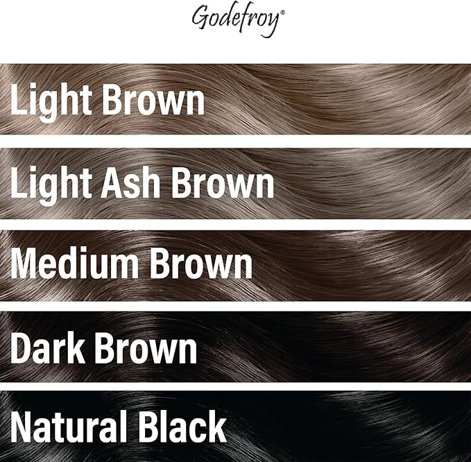 Godefroy Hair Color Tint Kit for 100% Gray Coverage, Natural Black, 20 Applications, Long-Lasting Root Touch-Up for Men & Women, Pre-Measured Capsules, No Waste, DIY Salon-Quality Results at Home
