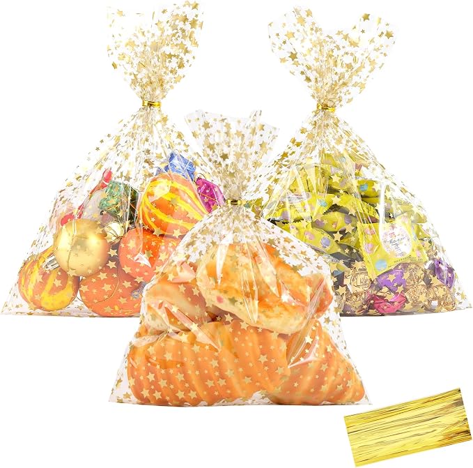 COQOFA 9"X 12" Gift Wrap Cello Cellophane Treat Bags Party Favor bags Clear by COQOFA