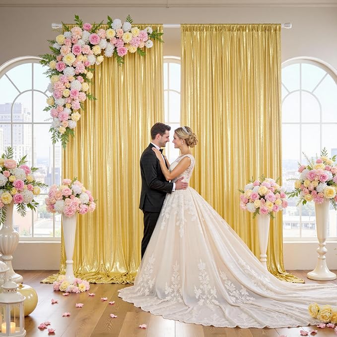 20x10FT Gold Sequin Backdrop Curtain - Image 8