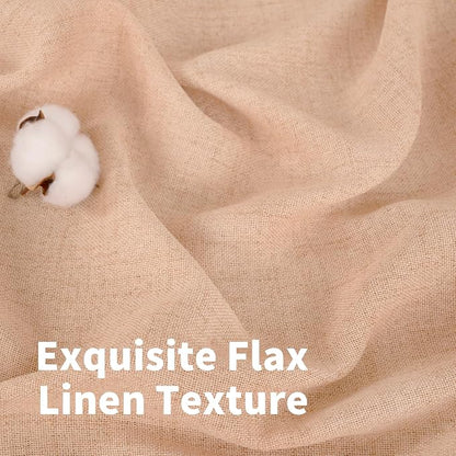 YoungsTex Peach Linen Curtains 40 Inches Long, Short Drapes - Image 4