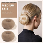 Teenitor Donut Hair Bun Maker Set, 7 Pieces Hair Bun Makers (1 extra-large, 2 large, 2 medium and 2 small), 5 pieces Hair Elastic Bands, 20 pieces Hair Pins, Tan Color