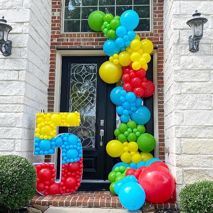 Red Blue Yellow Green Balloon Set, 12 Inch Carnival Circus Party Balloon Red - Image 7