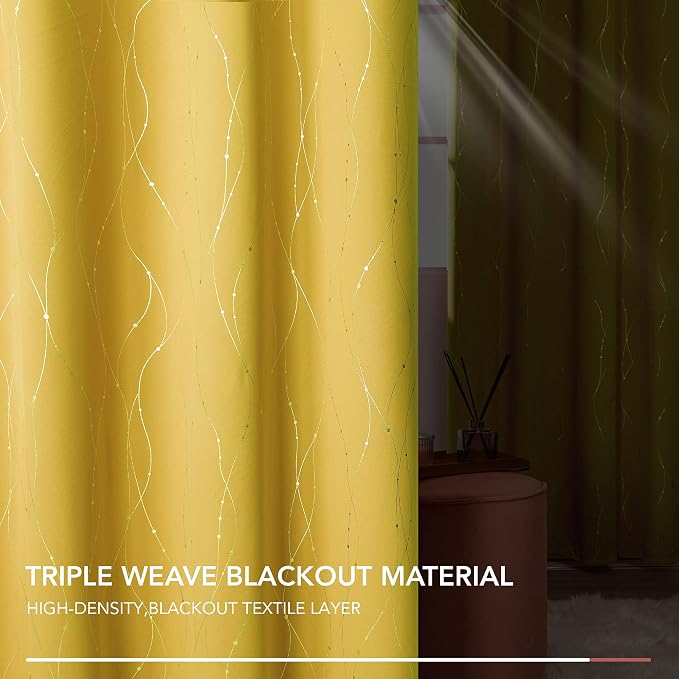Deconovo Living Room Curtains 63 Inches Long, Thermal Insulated, Room Darkening - Image 8