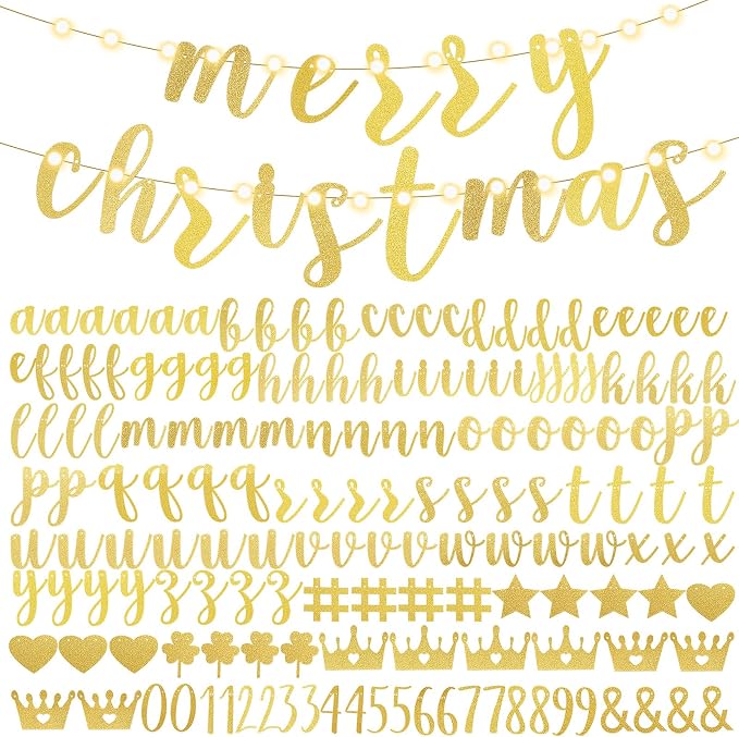 TaoBary 167 Pcs DIY Banner Kit Happy Birthday Glitter Banner Customizable - Image 7