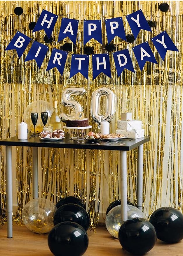 Blue Happy Birthday Banner Birthday Banner Decoration DIY Party Decoration - Image 3