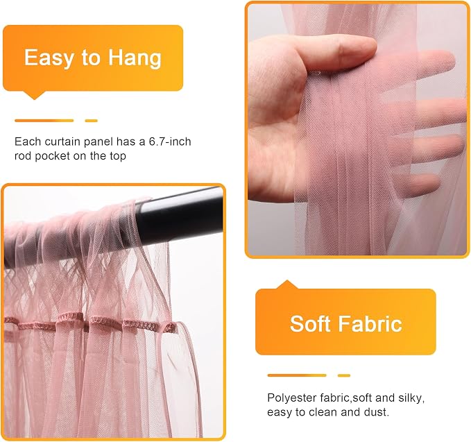 Fomcet Tulle Backdrop Curtains - Image 3