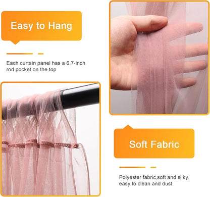 Fomcet Tulle Backdrop Curtains - Image 3