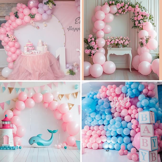 APLANET 150pcs Light Pink Balloons Different Sizes 18 12 10 5 Inch, Pastel - Image 7