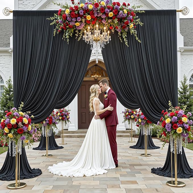 30ftx12ft Wrinkle Free Black Backdrop Curtain - Image 2