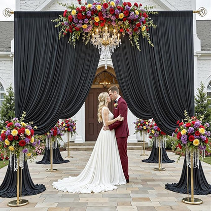 30ftx12ft Wrinkle Free Black Backdrop Curtain - Image 2
